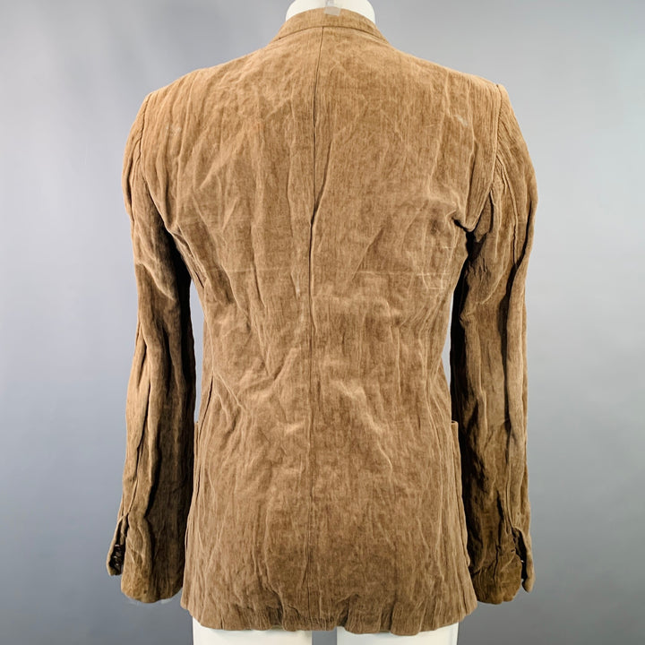 CoSTUME NATIONAL Size 38 Brown Textured Cotton Metal Blend Velvet Notch Lapel Jacket