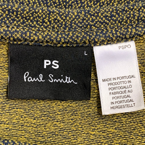 PAUL SMITH Size L Yellow Blue Cotton Melange Crew Neck T-Shirt