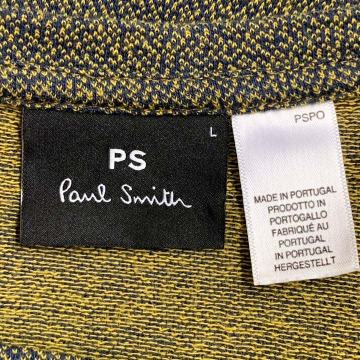 PAUL SMITH Size L Yellow Blue Cotton Melange Crew Neck T-Shirt