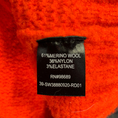 TODD SNYDER Size M Orange Knitted Wool Blend Turtleneck Sweater