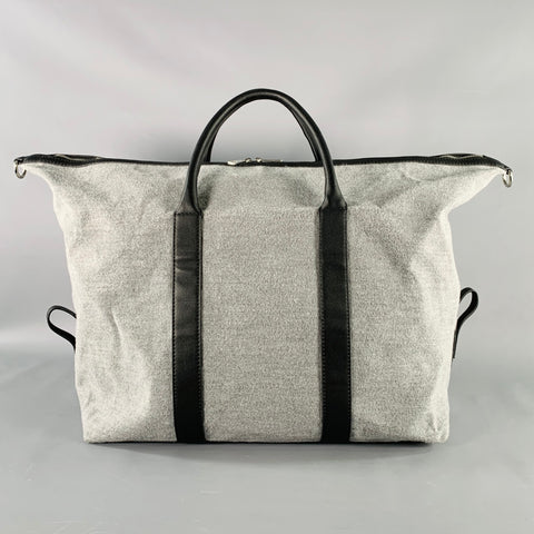 Sac polochon BENSON en tissu mélangé gris et noir et similicuir