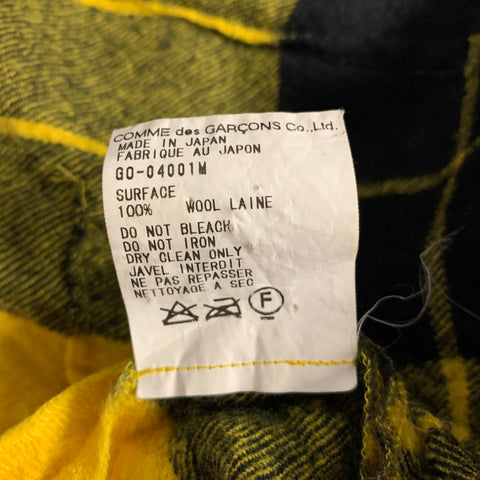 COMME des GARCONS Size M Yellow Black Wool Plaid Zip Up Dress