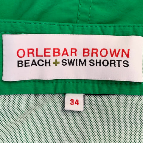 ORLEBAR BROWN Size 34 Green Side Tabs Zip Fly Swim Trunks
