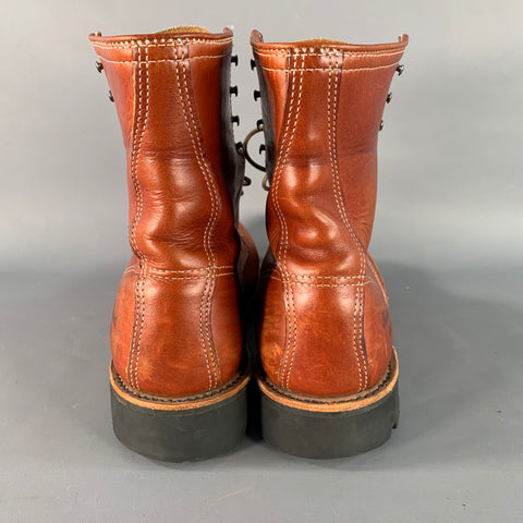 THOROGOOD Size 11 Brown Contrast Stitch Leather Lug Sole Boots