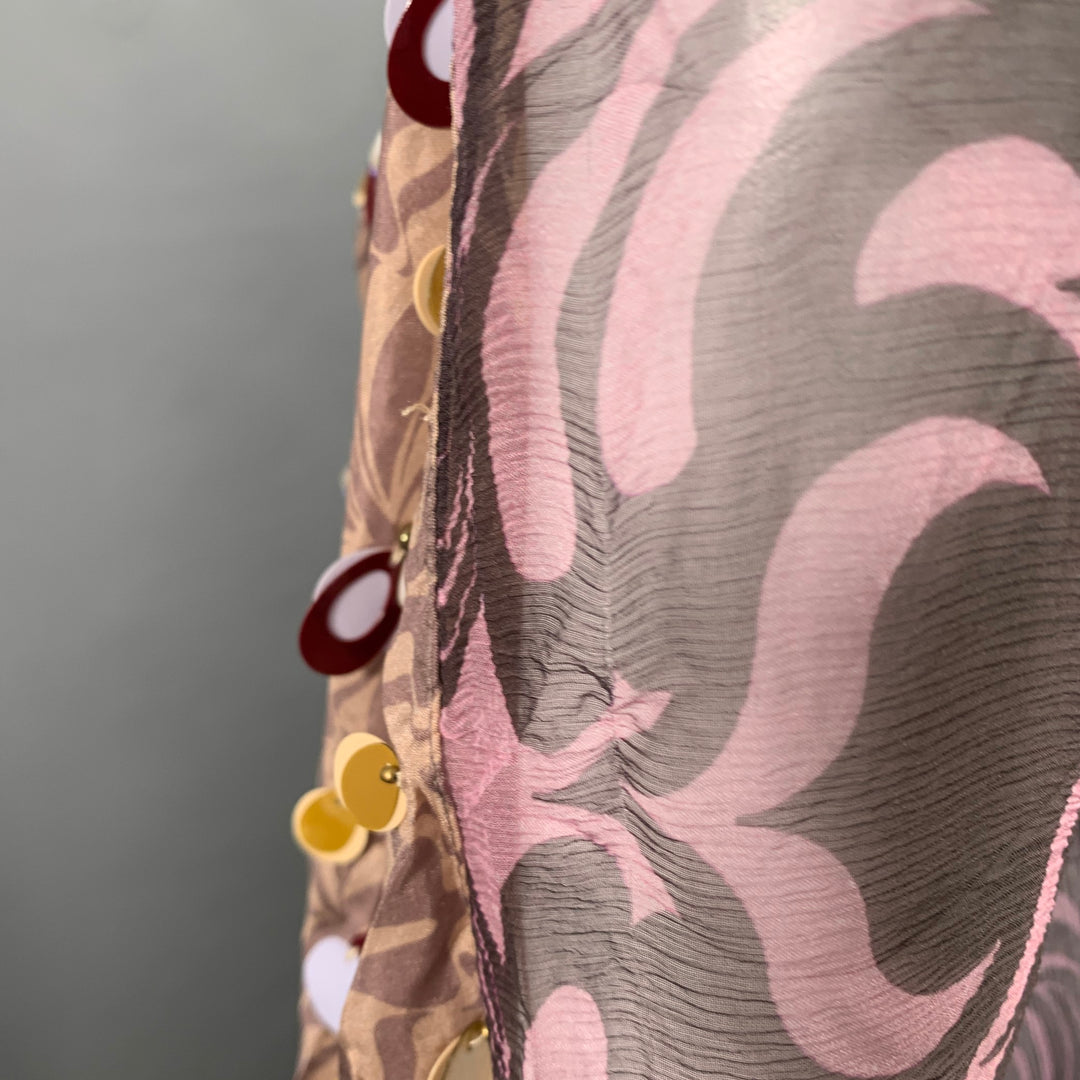 DRIES VAN NOTEN Size M Purple Mauve Silk Embellishment Asymmetrical Halter Blouse