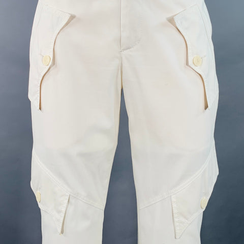 JEAN PAUL GAULTIER Size 4 Cream Cotton Cargo Casual Pants