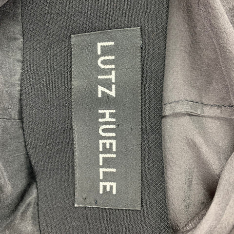 LUTZ HUELLE Talla 4 Vestido sin mangas de lana color carbón negro
