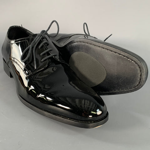 TO BOOT NY Size 12 Black Patent Leather Derby Lace-Up Shoes