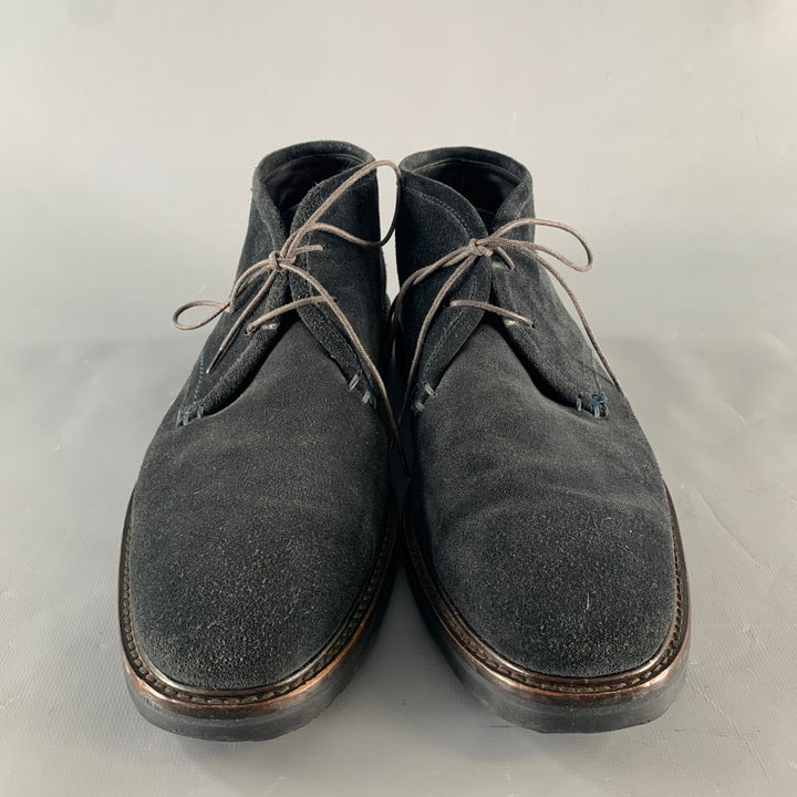ERMENEGILDO ZEGNA Size 9.5 Navy Suede Chukka Boots