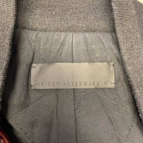 HAIDER ACKERMANN Size M Burgundy Velvet Rayon Bomber Jacket