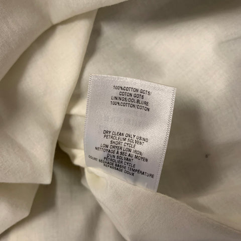 OSCAR DE LA RENTA SS2026 Size 6 Cream Green Cotton Floral V Neck Long Dress