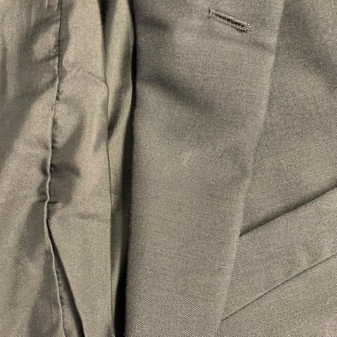 BOTTEGA VENETA Size 34 Black Wool Kid Mohair Notch Lapel Suit