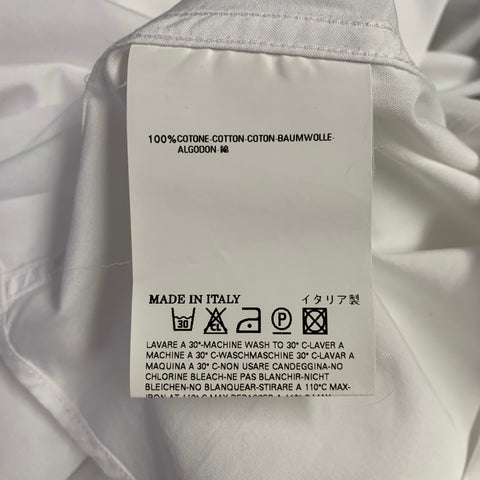 Chemise homme DSQUARED2, taille M, broderie blanc marine, manches courtes, en coton