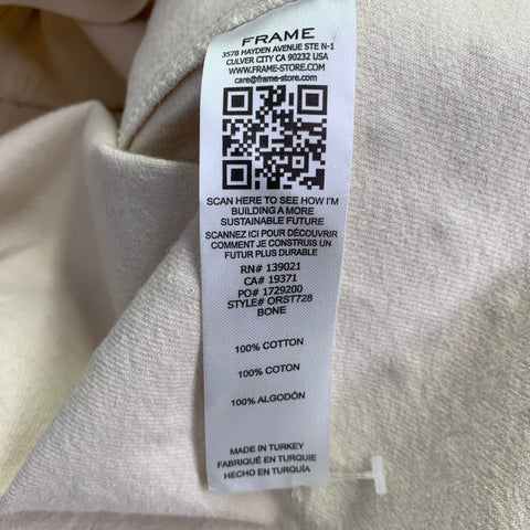 FRAME Taille XS Beige Argent Coton Veste Chemise Blazer cloutée