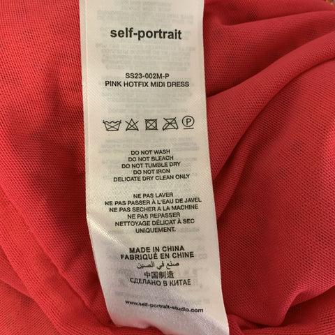 SELF-PORTRAIT Size 0 Orange Pink Polyester Blend ss23-002m-p Ombre Midi Dress