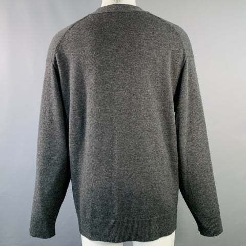 SOFIE D'HOORE Size S Grey Charcoal Knit Wool Cashmere Oversized V-Neck Cardigan