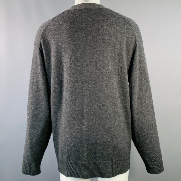 SOFIE D'HOORE Size S Grey Charcoal Knit Wool Cashmere Oversized V-Neck Cardigan