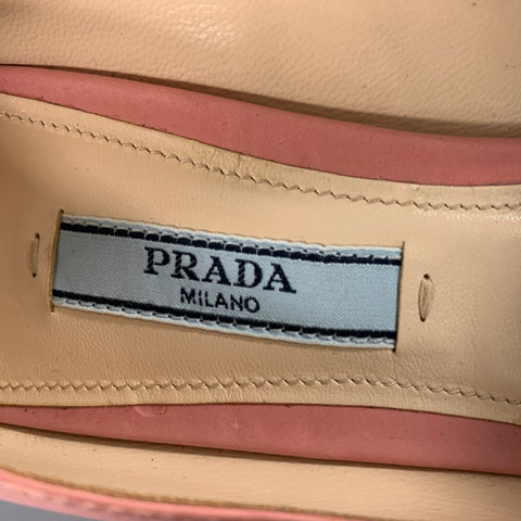 PRADA Size 7 Pink Leather Kitten Heel Pumps