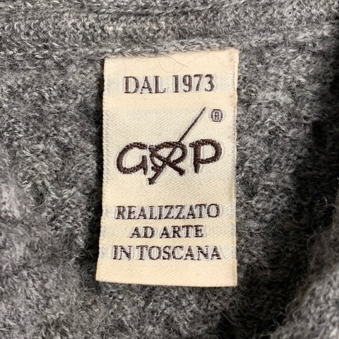Pull col châle en laine mérinos et alpaga tricoté bulles, taille M, gris, GRP