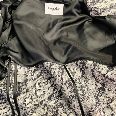 CORRIDOR Size 40 Black White Marbled Cotton Notch Lapel Sport Coat