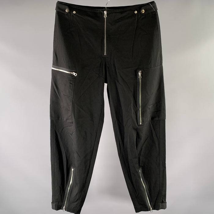 JIL SANDER Size 34 Black Wool Zipper Pants