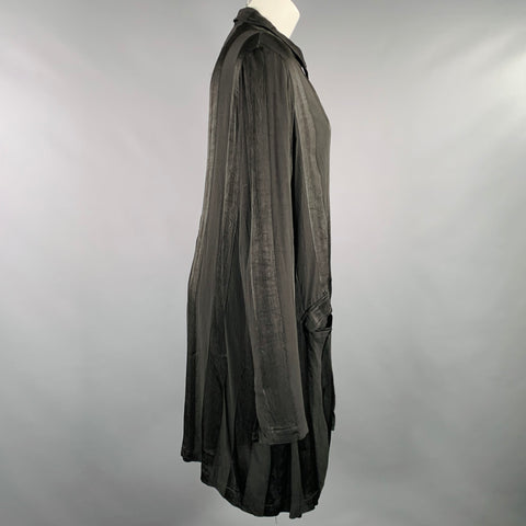 RUNDHOLZ Size S Black Charcoal Viscose Stripe Shirt Dress