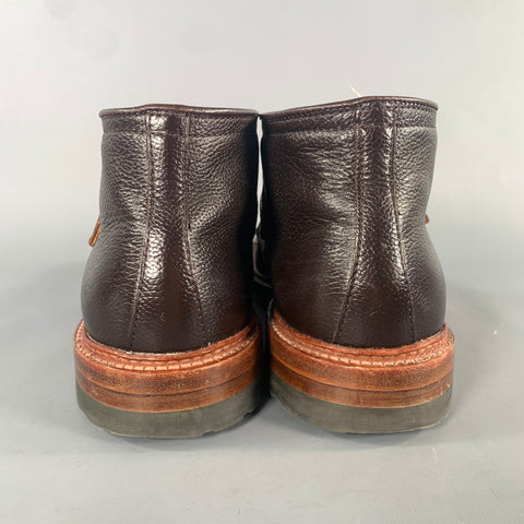 ALDEN Size 8 Brown D9704C Pebble Grain Leather Chelsea Boots