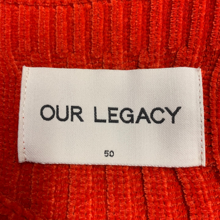 OUR LEGACY Size 40 Orange Chenille Ribbed Polyester Crew Neck Pullover