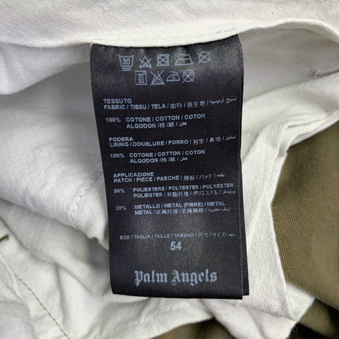PALM ANGELS Taille 38 Pantalon Casual Chino en Coton à Rayures Vert et Doré