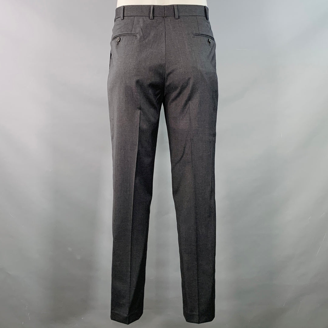 ISAIA Size 42 Regular Grey Wool Twill Notch Lapel Suit