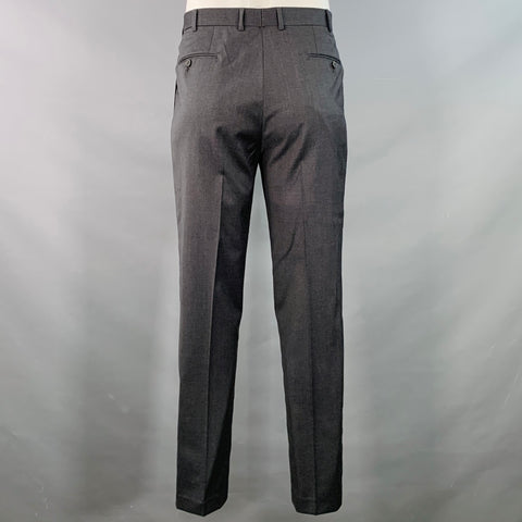 ISAIA Size 42 Regular Grey Wool Twill Notch Lapel Suit