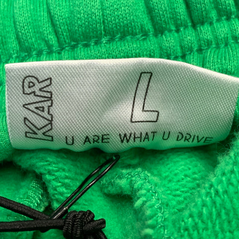KAR Size L Green Cotton Drawstring Athletic Shorts
