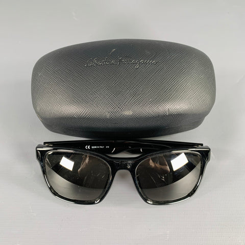 SALVATORE FERRAGAMO Black Acetate Sunglasses
