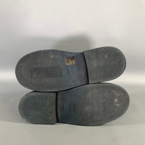 MARSELL Size 7.5 Navy Leather Derby Laces