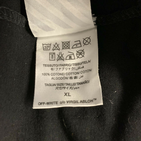 OFF WHITE FW2016 Size XL Black Orange Cotton Crew Neck Pullover