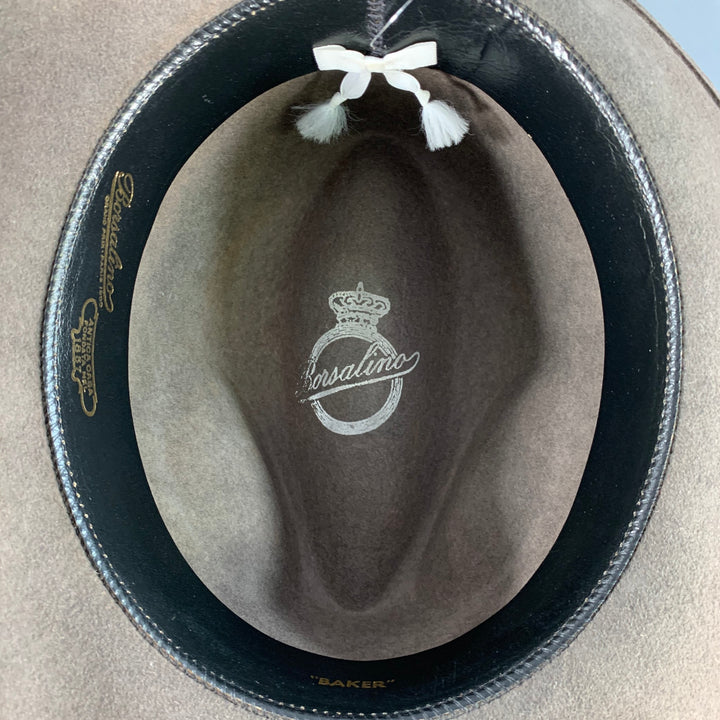 BORSALINO Baker Brown Taupe Felt Fedora Hat