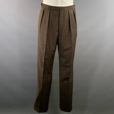 RALPH LAUREN Chest Size 38 Dark brown Wool Double Breasted 30 31 Suit