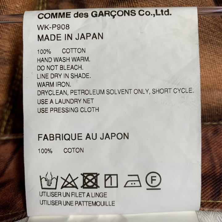 JUNYA WATANABE x CARHARTT 2023 Size S Brown Marble Print Cotton Worker Casual Pants