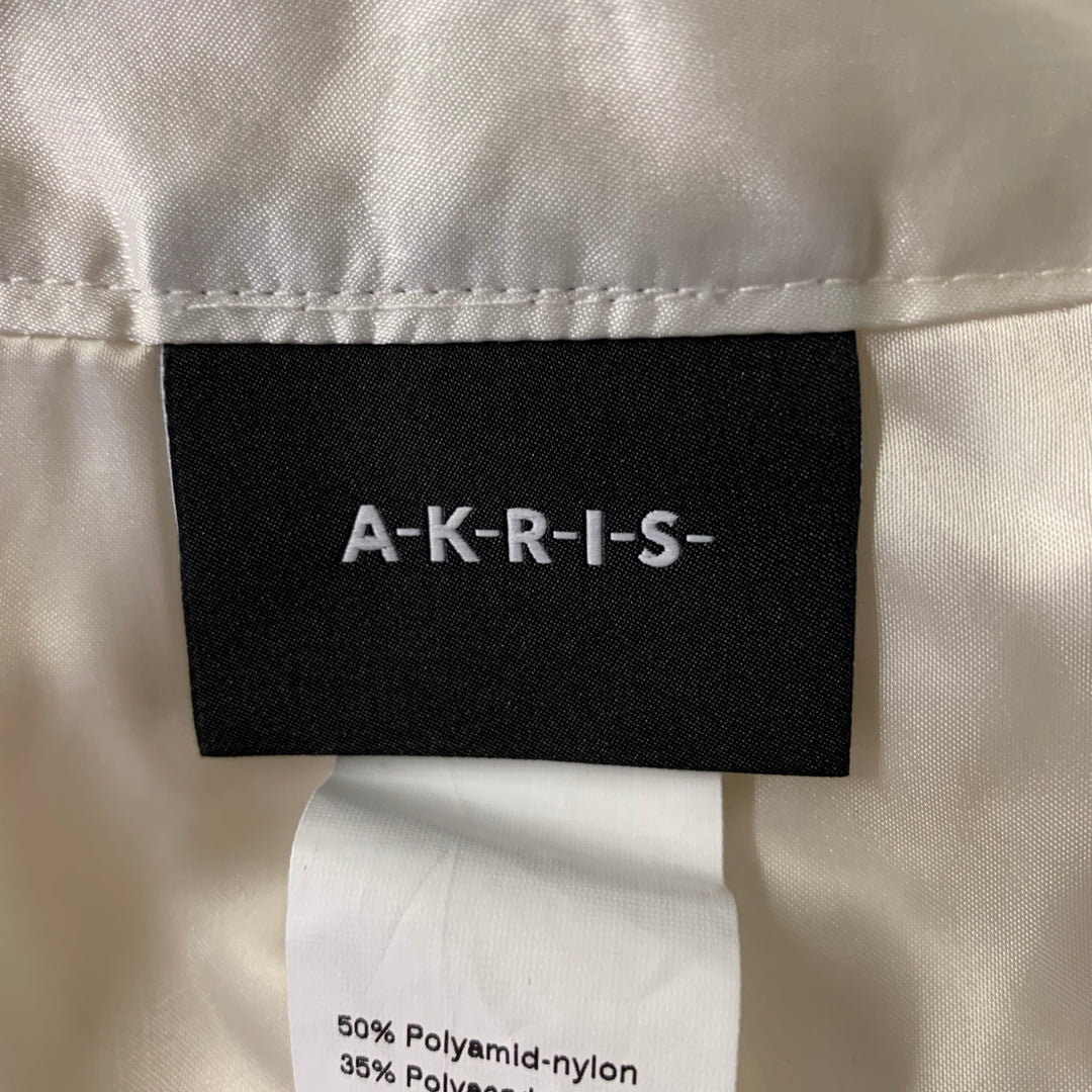 AKRIS Size 12 Cream Ivory Polyamid Wool Blend Lace Maxi Skirt