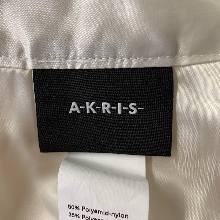 AKRIS Size 12 Cream Ivory Polyamid Wool Blend Lace Maxi Skirt