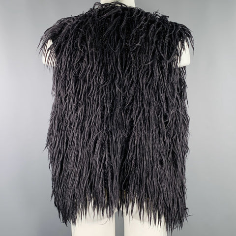 ISSEY MIYAKE Size M Runway Black Knit Mohair Blend Vest