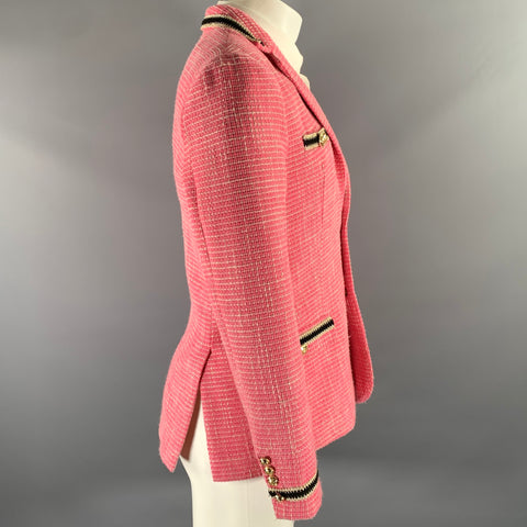 ORTTU Size XS Pink Gold Tweed Polyester Rayon Sport Coat
