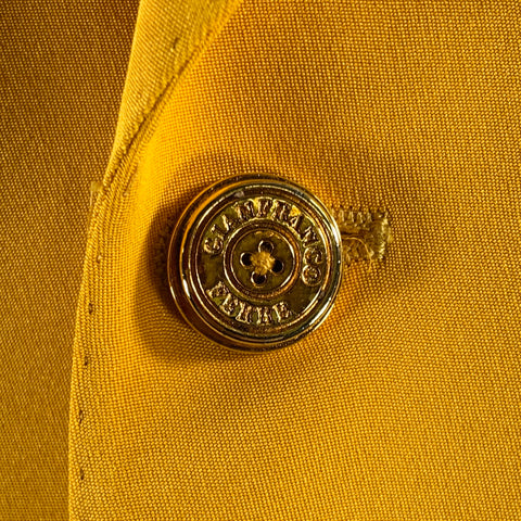 GIANFRANCO FERRE Taille 40 Manteau de sport à simple boutonnage en soie jaune