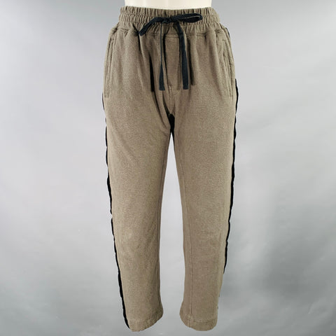 HAIDER ACKERMANN Size S Green Black Cotton Wool Blend Drawstring Casual Pants