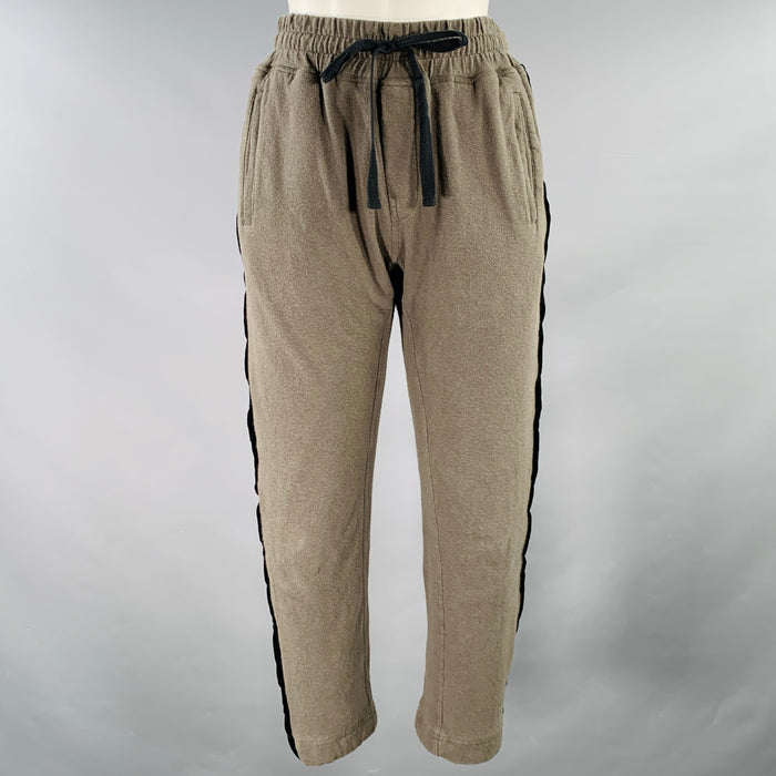HAIDER ACKERMANN Size S Green Black Cotton Wool Blend Drawstring Casual Pants
