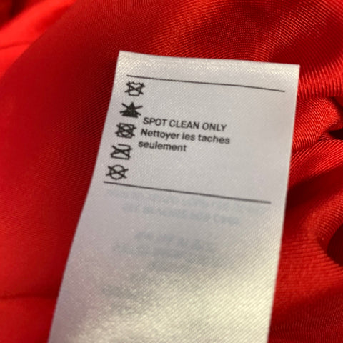 VINCE Size L Red Alpaca Blend Textured Notch Lapel Coat