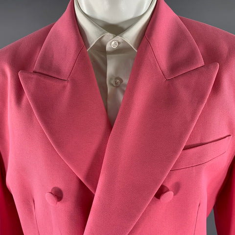 PALM ANGELS Size 42 Pink Cotton Polyester Peak Lapel Sport Coat