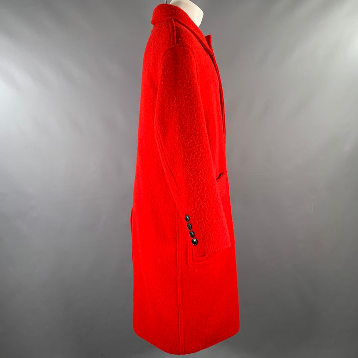 AMI by ALEXANDRE MATTIUSSI Size S Red Textured Virgin Wool Coat