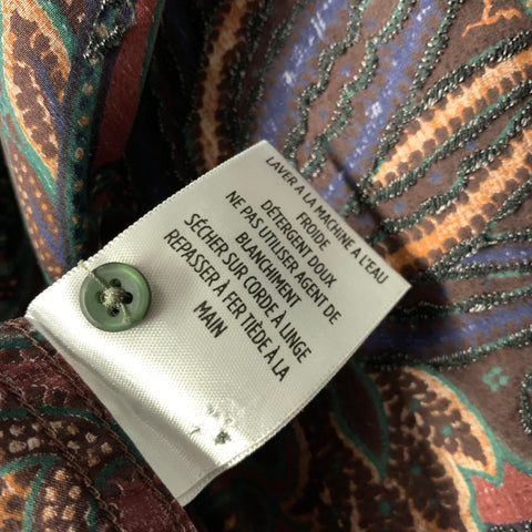 ROBERT GRAHAM Size XXL Burgundy Green Paisley Cotton Button Up Long Sleeve Shirt
