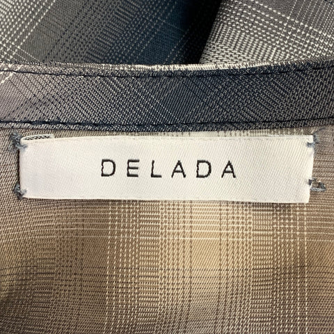 DELADA Size M Green Blue White Plaid Polyester Cotton Vest